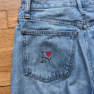 Madewell Wide-Leg Jeans, Embroidered I ❤️ NY Pocket (SIZE 26)